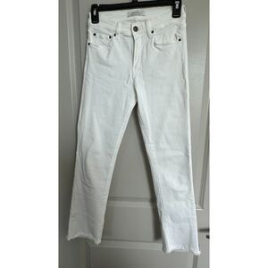 Principle Denim Optimist White Cropped Fray Jeans Women's Sz 25